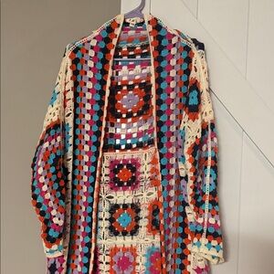 POL Colorful Crochet Cardigan